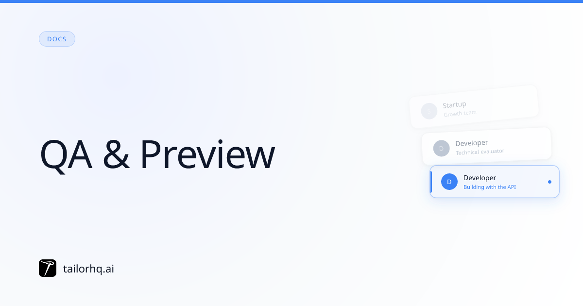 QA & Preview | Tailor AI