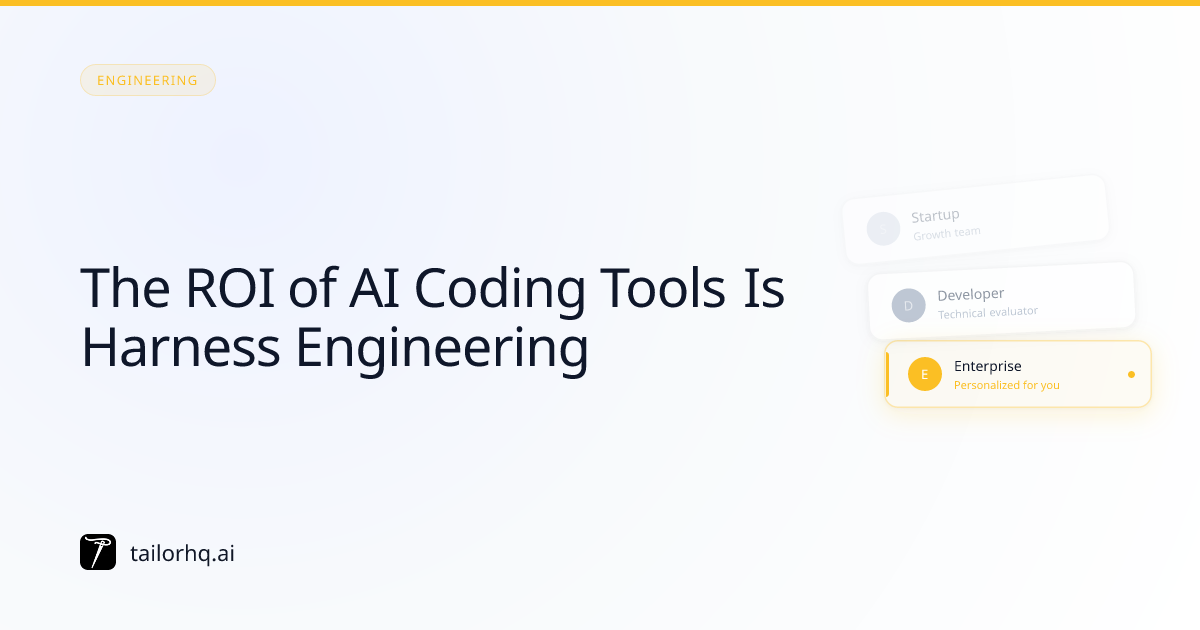 The ROI of AI Coding Tools Is Harness Engineering | Tailor AI Engineering