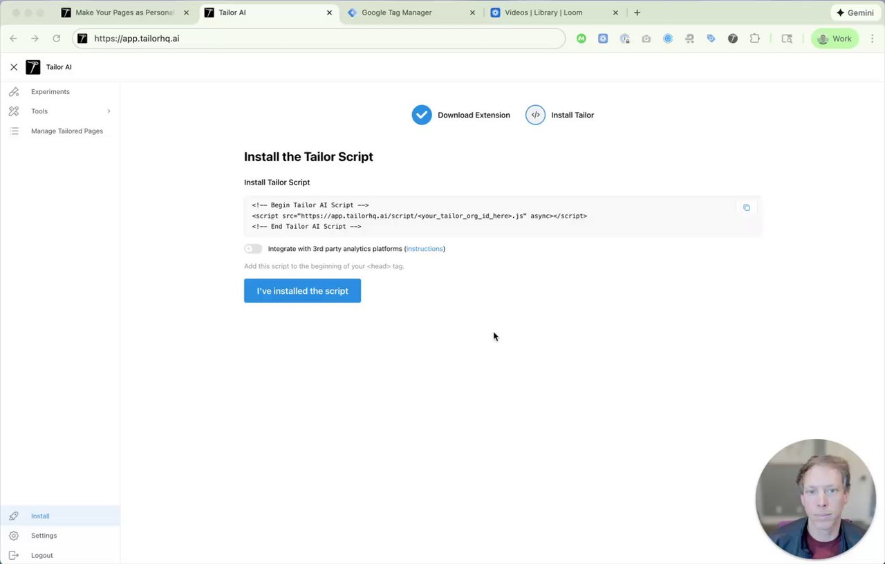Click to play Installing Tailor Tag via Google Tag Manager (GTM)