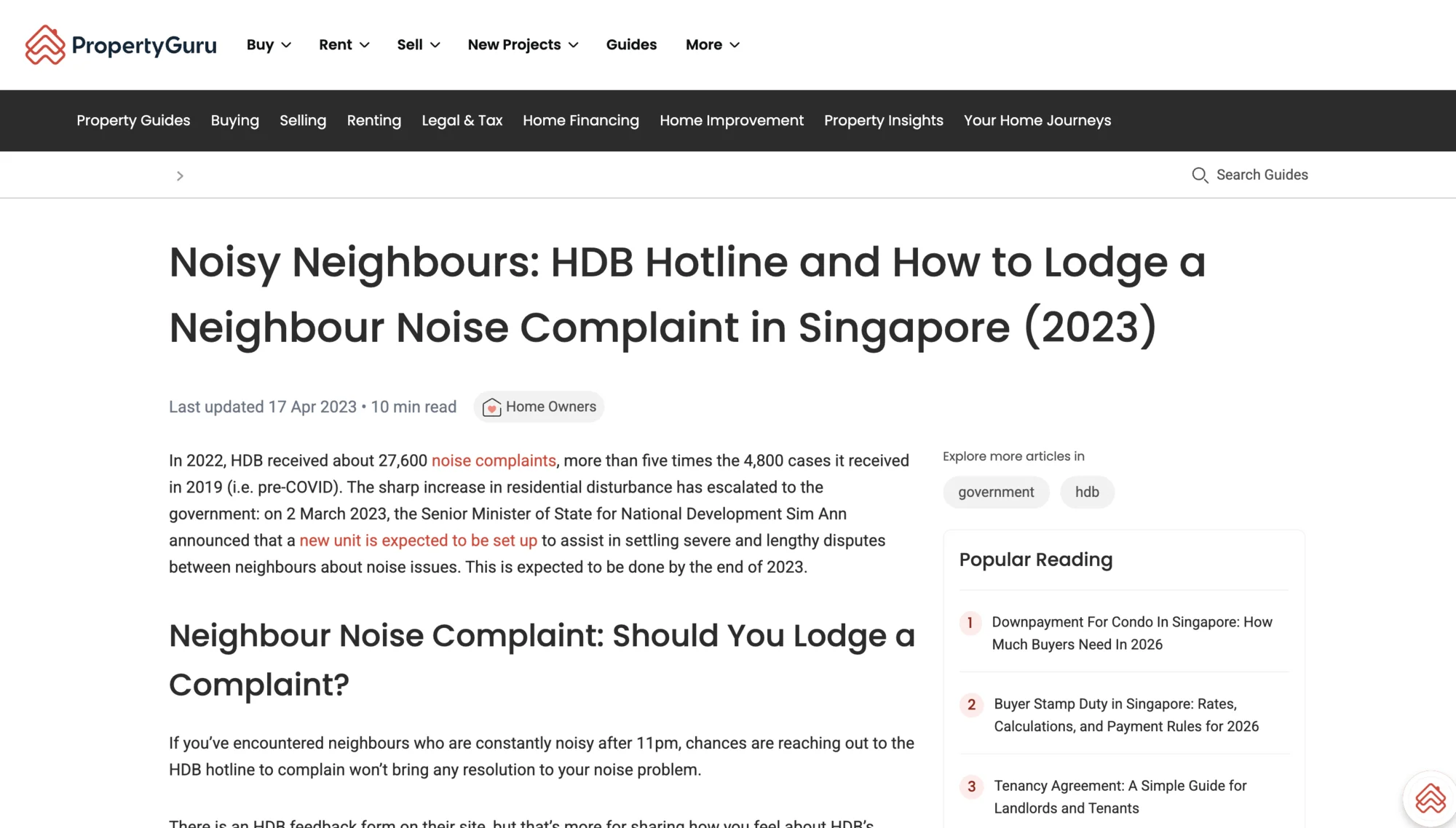 PropertyGuru guide page with all top elements removed (aggressive treatment)