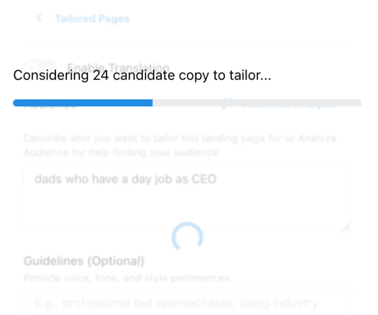 Tailor extension editing interface