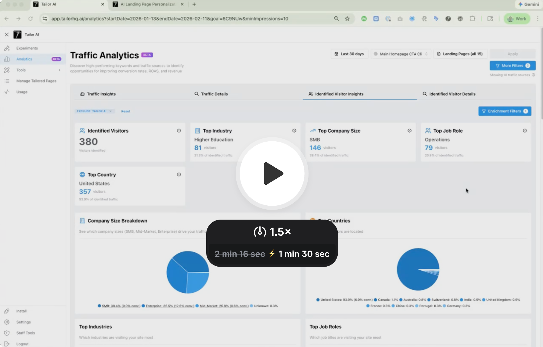 Click to play Visitor Identification Walkthrough