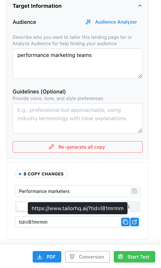 Instant Publishing Interface Screenshot